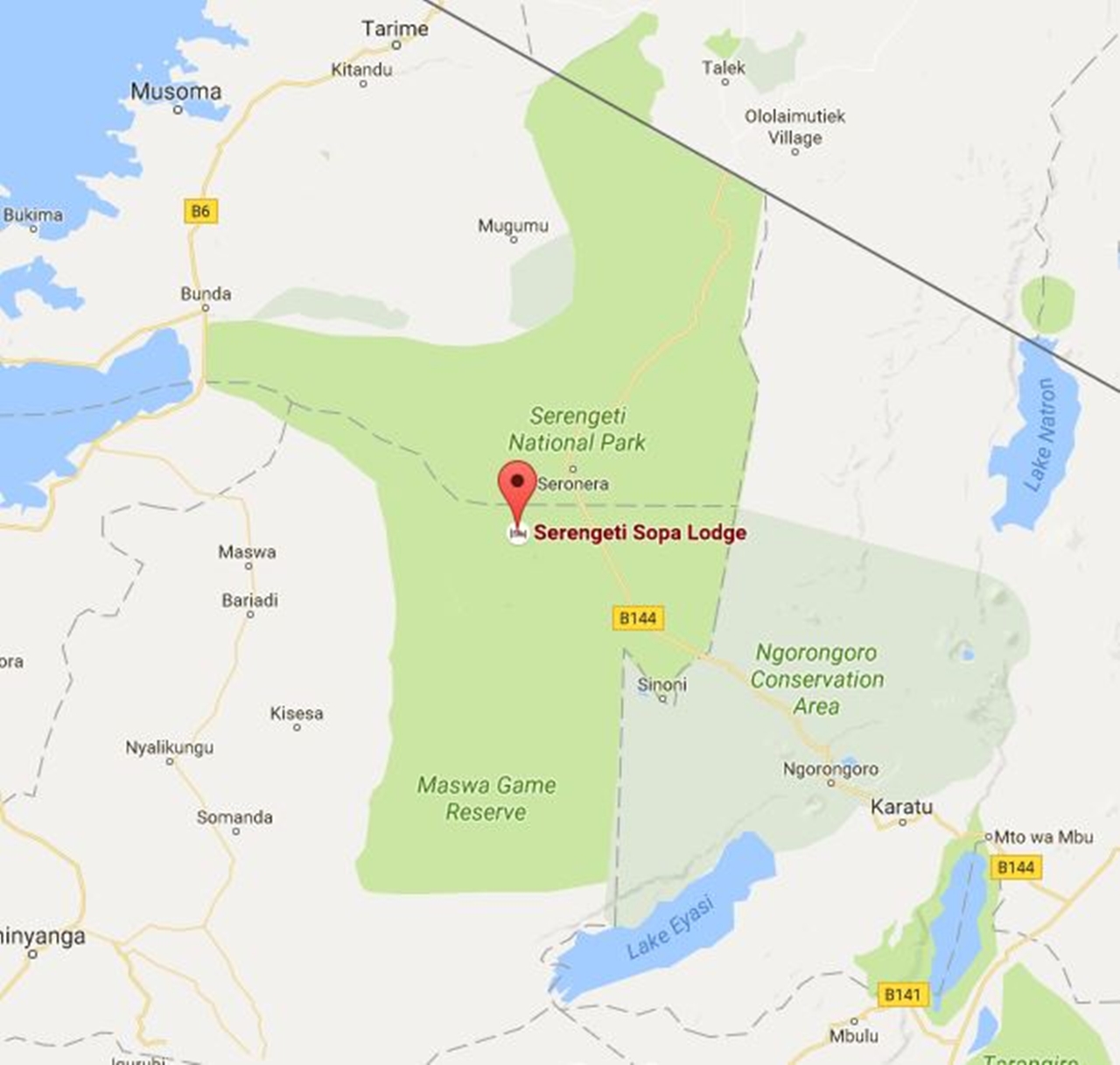 Ngorongoro Sopa Lodge Location
