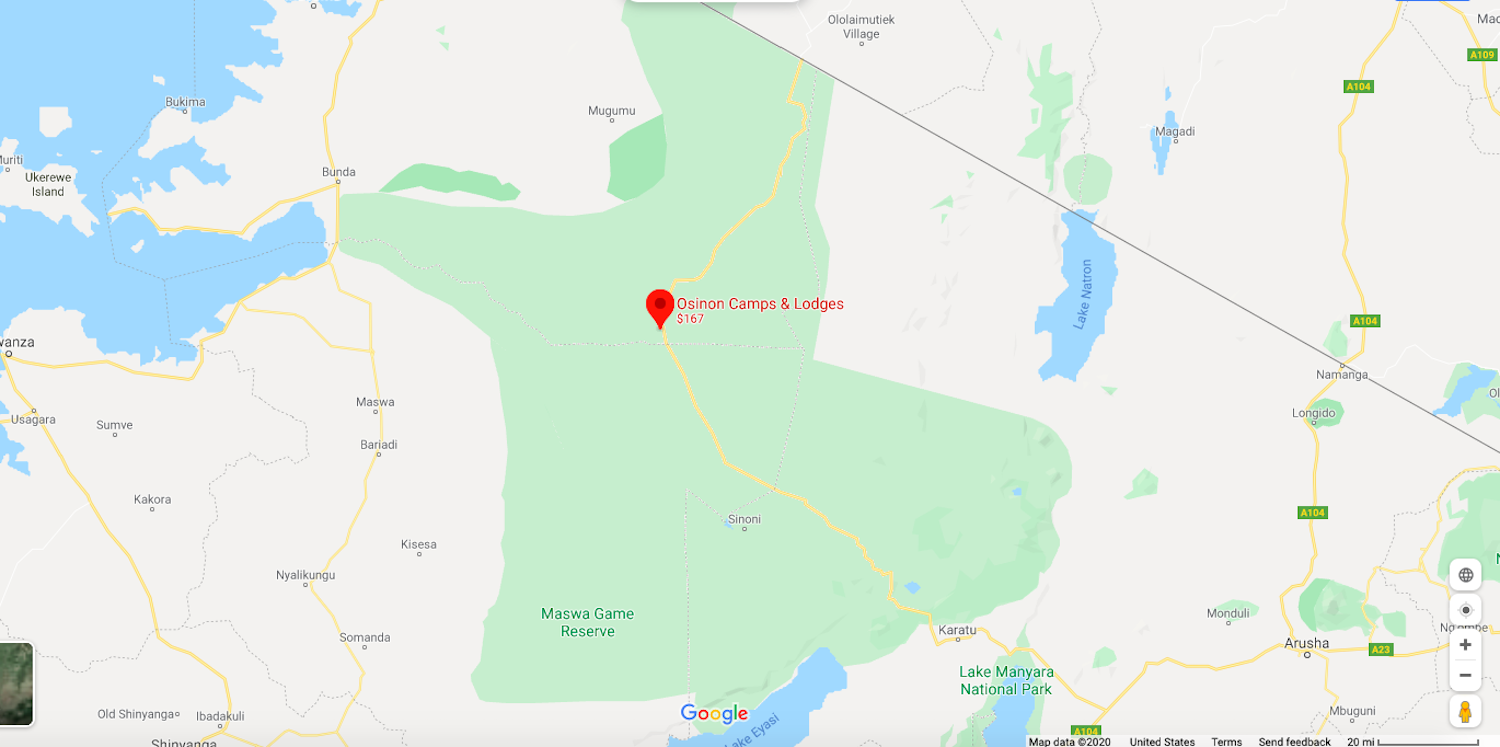 Osinon Camp Serengeti Location